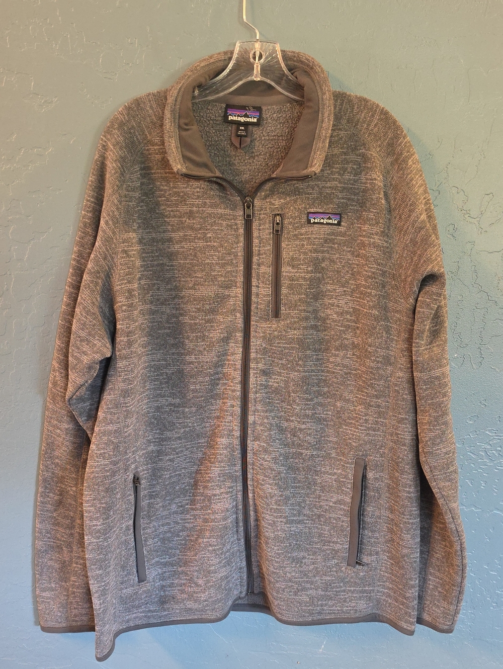 Patagonia Men’s Heather Gray Zip-Up Fleece Jacket 2XL